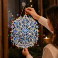 thumbnail image 4 of Christmas Diamond Painting Wreaths For Front Door Hanging Ornament Light Up Pearl Diamond Art Kits For Adults Christmas Decorations For Window Wall Decor(9.84"), 4 of 4