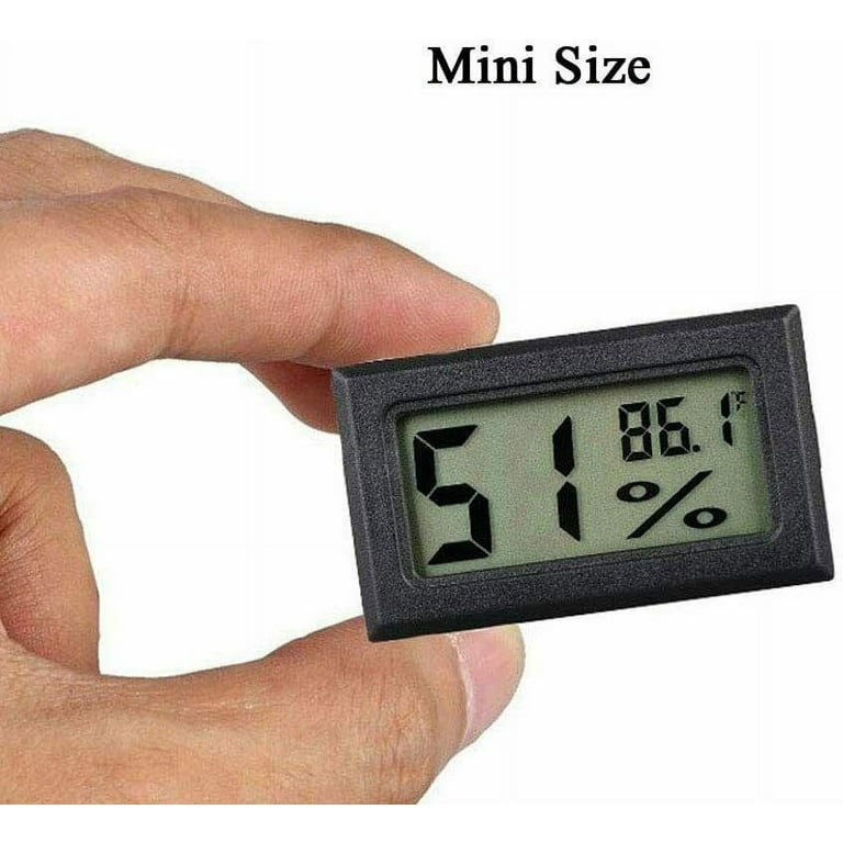 Mini Digital LCD Fahrenheit Centigrade Thermometer Hygrometer Humidity Temperature Meter Indoor 5pcs,battery Includes, Size: 1.4, Black