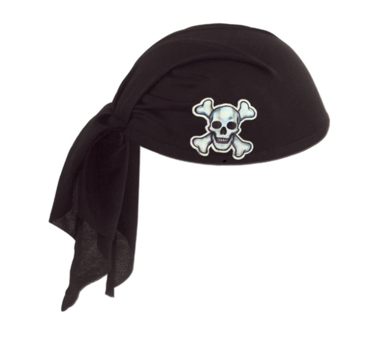 Unisex Black Hat Pirate Cap 3 Sided Tricorn Furry Skull Crossbones Adult NEW 