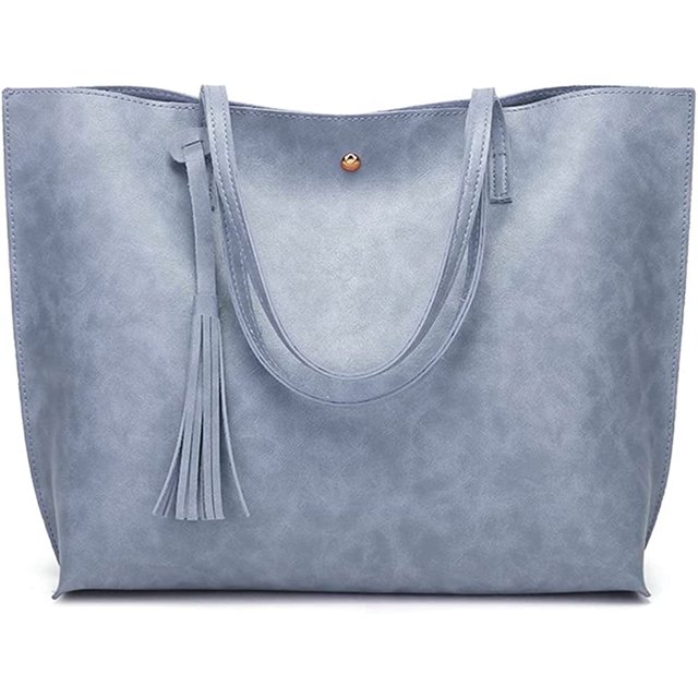 LHSHID Women’s Tote Bag Roomy Shoulder Purse Retro Commuter Work Handbag with Tassel
