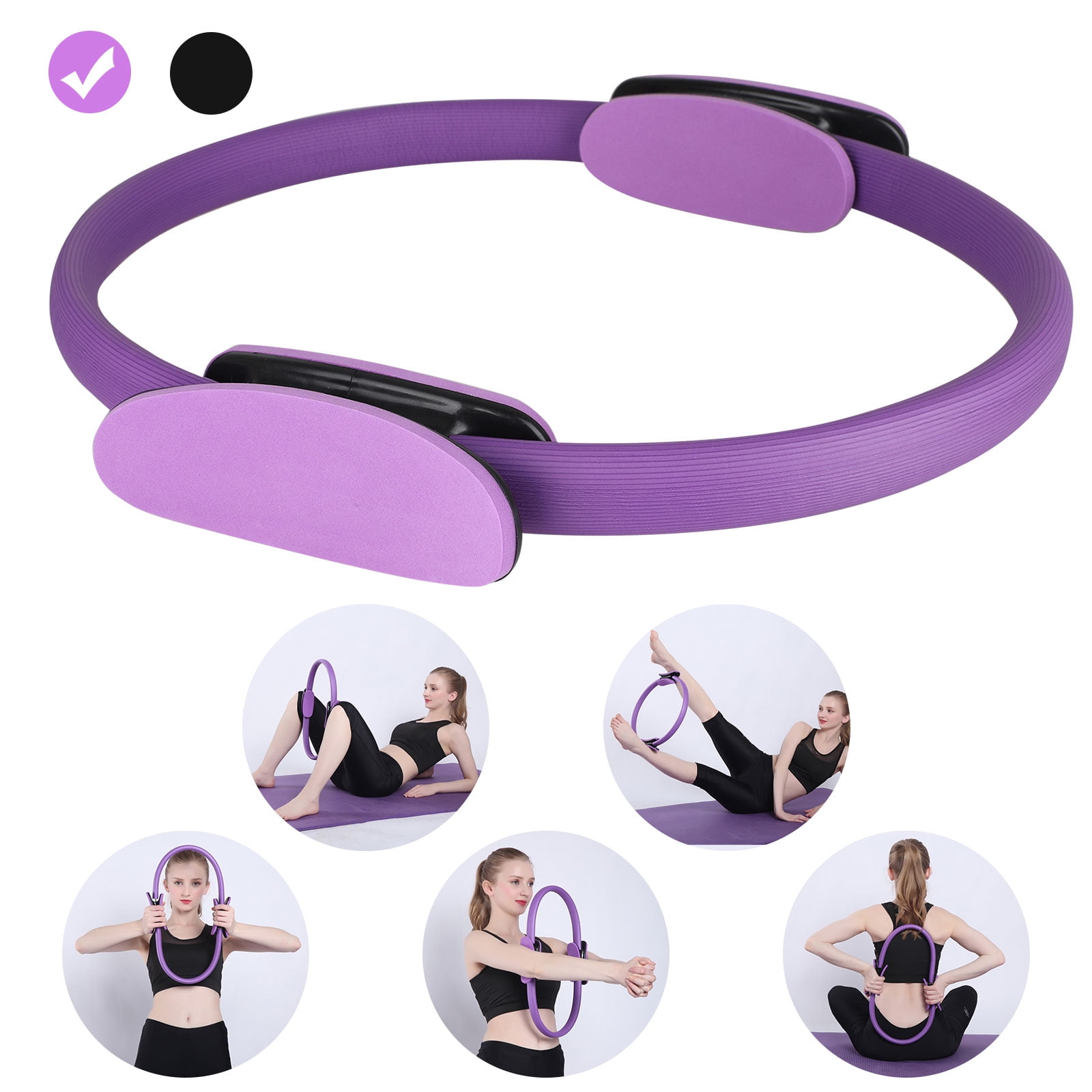 EEEkit Fitness Pilates Ring, 15in Fitness Magic Circle with Dual Grip Handles, Yoga Fitness Circle, Balanced Body Ultra-Fit Circle Pilates Ring for Both Beginners and Advanced, Lightweight & Resistant - Walmart.com