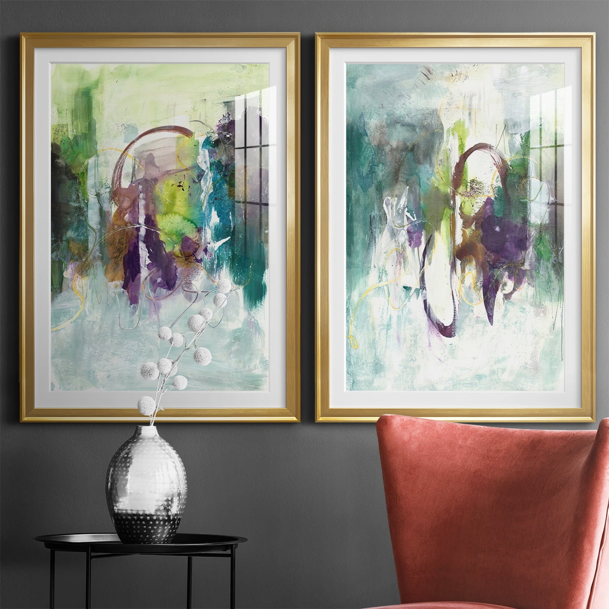 Wexford Home Moving On I Premium Framed Print, 18.5" x 24.5" - Ready to Hang, Gold (Set of 2)