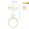 thumbnail image 5 of ANGARA Solitaire Freshwater Cultured Pearl Bypass Split Shank Ring in 14K Yellow Gold for Women | June Birthstone, Birthday, Anniversary, Jewelry Gift for Women | Pearl Ring, 5 of 9