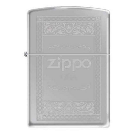 Zippo Lighter - Logo Fancy High Polish Chrome