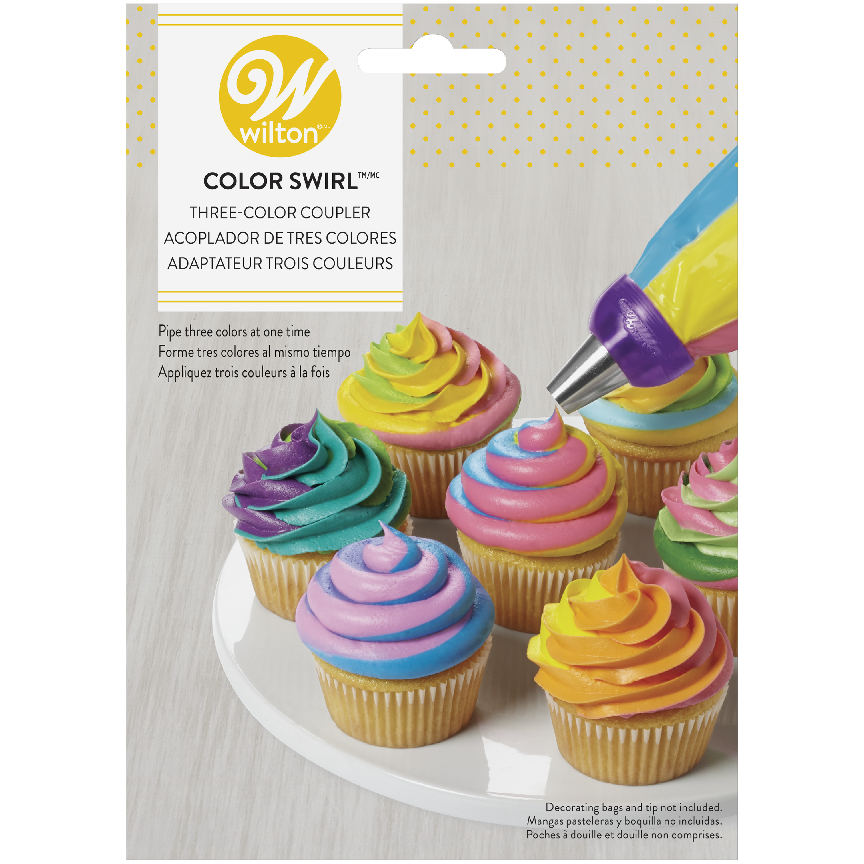 Wilton Color Swirl 3Color Coupler Cupcake Decorating Set
