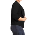thumbnail image 2 of Women's Plus Size Lightweight Draped Neck Open Front Solid Blazer Jacket, 2 of 3
