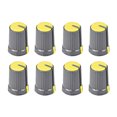 thumbnail image 1 of 8Pcs Perilla de Control de Volumen Potenciómetro Tapa Plástica Amarilla Diámetro del Eje de 6mm. Perilla Rotativa de 12mm de Diámetro x 17mm, 1 of 3