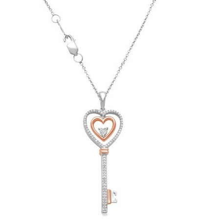 1/4 Cttw Diamond Pendant/ 925/18k Pink G