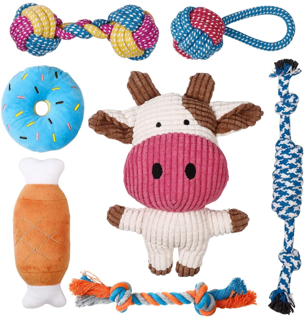 Toozey Puppy Toys for Small Dogs, 7 Pack Small Dog Toys, Cute Calf