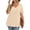 Beige, variant on Womens Plus Size Summer Tops Short Sleeve Flowy V Neck Shirts Stylish Loose Pleated Tunic Tops Vacation Tops,Brown XL