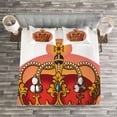 thumbnail image 3 of Ambesonne Queen Quilted Bedspread Set 3 Pcs, Baroque Crown Coronet, Queen Size, Multicolor, 3 of 3