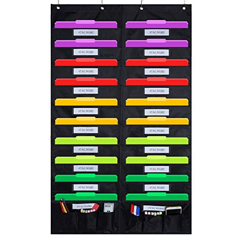 Godery Door Hanging File Organizer/Folder Pocket Chart, 20 Pocket + 6