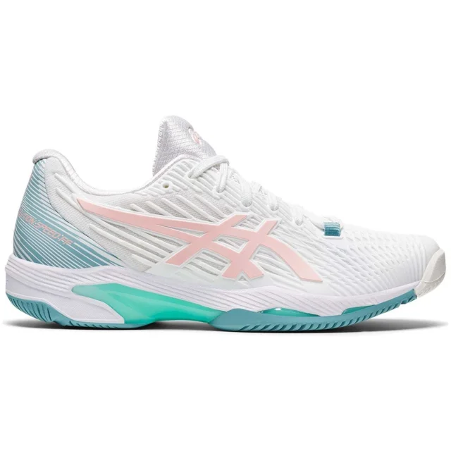Asics Solution Speed FF 2 Womens Tennis Shoes White Sports Training Trainers Gym