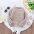 thumbnail image 6 of Huowey Baby Girls Boys Stripe Long Sleeve Sweaters Warm Casual Cotton Knit Sweater Fashionable Dailywear, 9-12 Months, 6 of 9