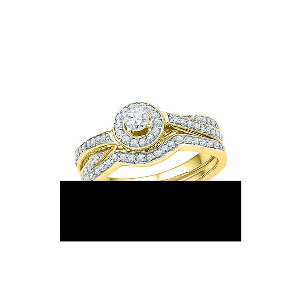 FB Jewels - FB Jewels 10k Yellow Gold Womens Round Diamond Bridal