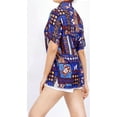thumbnail image 2 of HAPPY BAY Hawaiian Shirts Womens Floral Summer Beach Party Short Sleeve Vacation Casual Blouse Shirt TShirts Button up Dress Shirts Blouses for Women S Boho Prints, Violet, 2 of 5