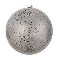 thumbnail image 1 of Vickerman N184184 4 in. Gunmetal Glitter Clear Ball Ornament  6 per Bag, 1 of 1