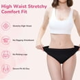 thumbnail image 2 of CARER High Waisted Period Underwear for Women 4-Layer 2oz Absorbent 100% Cotton Leakproof Postpartum Panties 3 Pack, 2 of 7