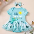 thumbnail image 5 of Rompers for Girls Mesh Breathable Coconut Tree Print Short Sleeve Crewneck Dress Bodysuit Daily Wear Girls Jumpsuit 1 Months-3 Months, 5 of 7