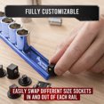 thumbnail image 3 of Precision Defined Aluminum Tool Socket Holder | Blue, Single 1/2-Inch x 14 Clips | Heavy Duty Organizer, 3 of 5