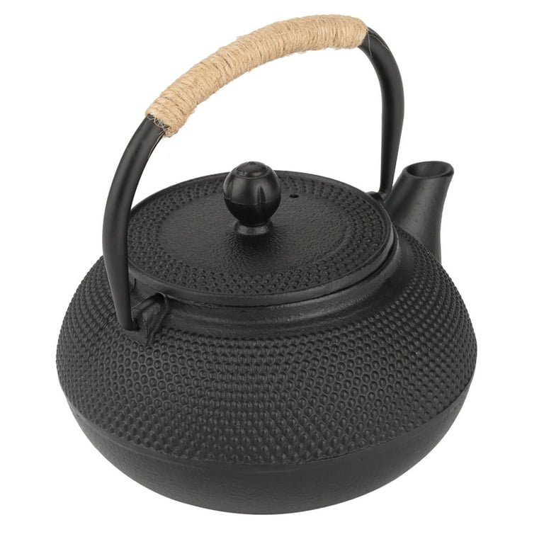 MILVBUSISS Cast Iron Teapot, Large Capacity 44oz Tea Kettle with Infuser  for Stove Top, Anti-Hot Wood Handle Japanese Tea Pot for Loose Leaf Coated  with Enameled Interior, 1300ml Black - Yahoo Shopping