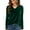 09#Dark Green, variant on Velvet Tops for Women Dressy Casual V Neck Shirts Loose Fit Long Sleeve Vintage Velour Blouse Solid Color Holiday Party Outfits Brown L