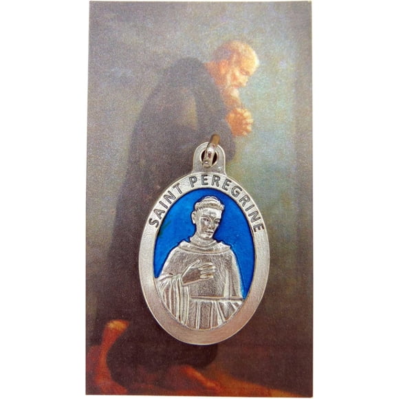 Ensemble de Médailles St Peregrine avec Médaillon de Paton Saint du Cancer et Carte Sainte
