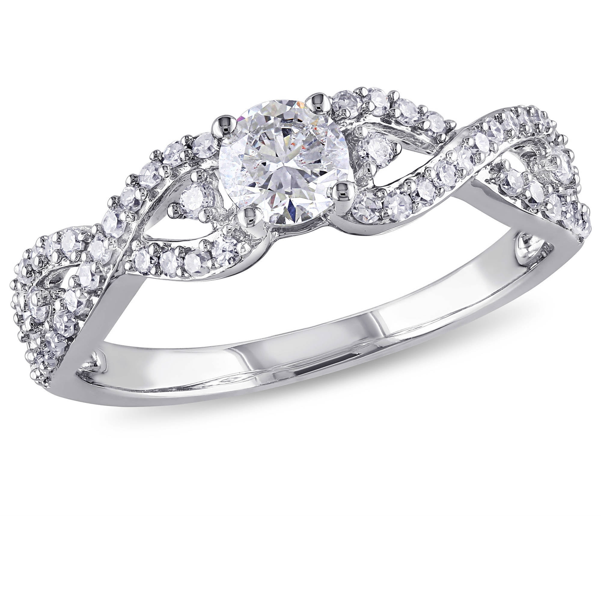 Miabella 3 4 Carat T.W. Diamond 14kt White Gold Infinity Engagement Ring by Generic
