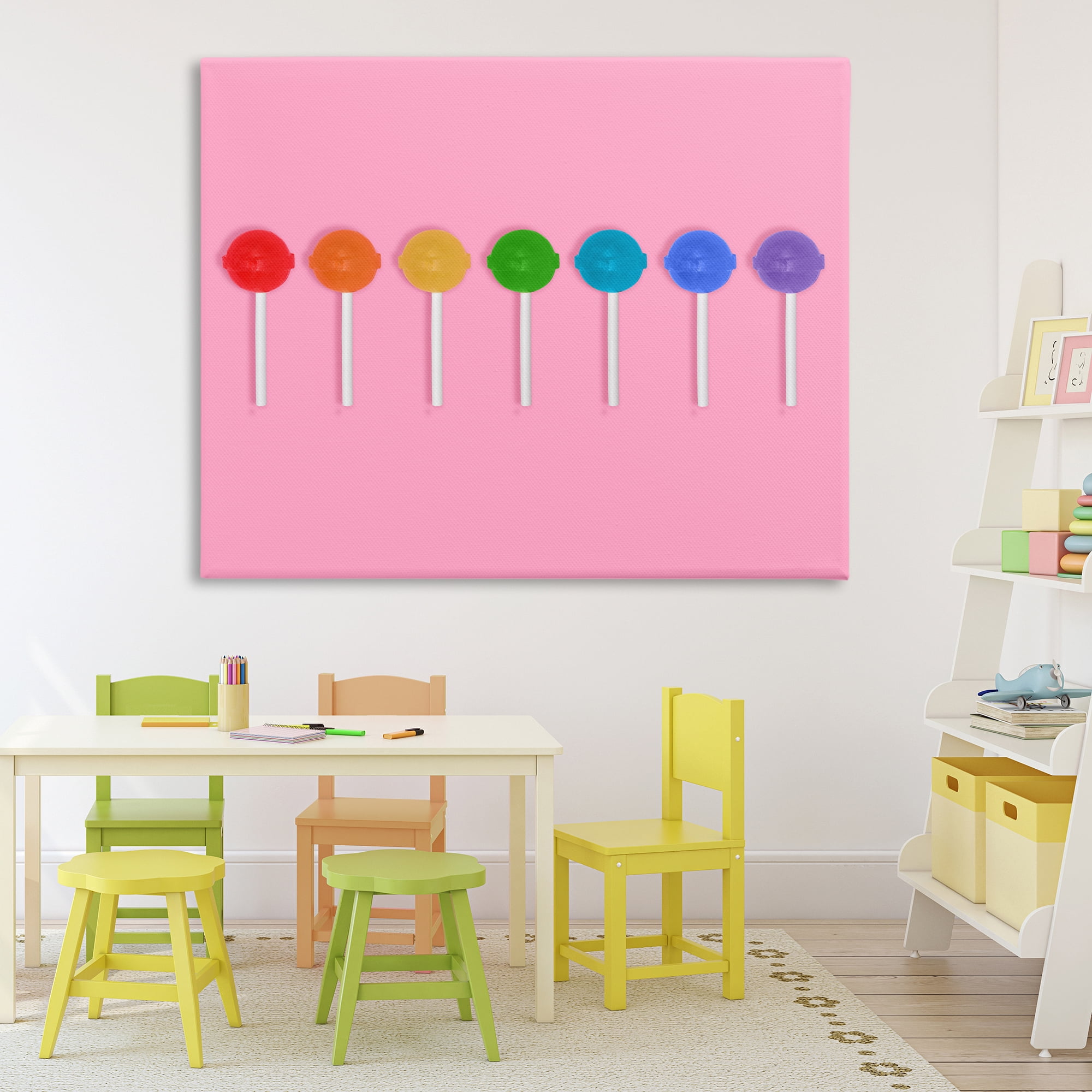 Stupell Industries Row of Rainbow Lollipops Canvas Wall Art, design by LISH Creative