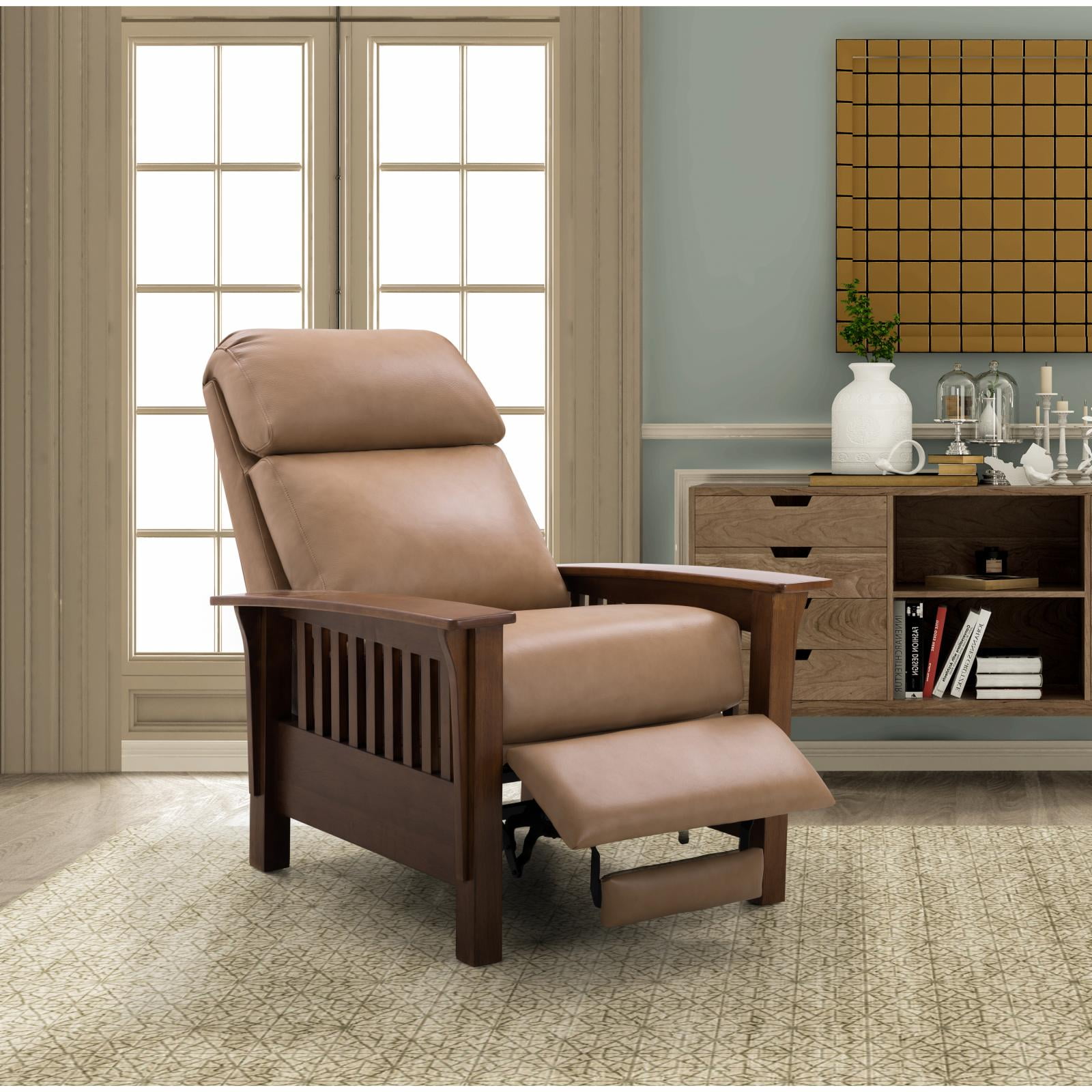 Mission style push back cheap recliner