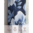 thumbnail image 5 of Navy Blue Spring Floral Sheer Curtains 72 Inch Length 2 Panels Set, Summer Botanical Abstract Flowers Window Treatment Rod Pocket Curtains Sheers Drapes for Bedroom/Living Room/Kitchen 52"x72"x2, 5 of 7