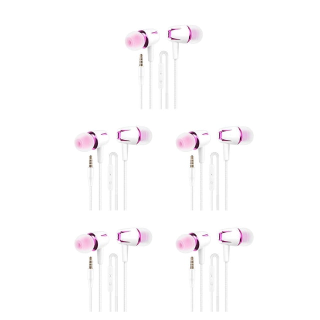 Kearding Auriculares con cable Auriculares intrauditivos con reducción de ruido con conector de 3,5 mm Rose+Red Type2 NO2