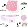 thumbnail image 3 of Dodo Babies 5 Pack Baby Burp Cloths with 2 Pacifier Clips and 1 Pacifier Case, Female, Toddler, 3 of 6