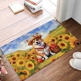 thumbnail image 2 of Vintage Corgi Says Hello Mother's Day Summer Sunflower Field Doormat Welsh Corgi Dog Lover Gifts Idea Indoor Outdoor Welcome Mat - 12005, 2 of 5