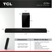 TCL 5.1.2 Channel Q Class Soundbar with Dolby Atmos, Ray Danz Technology, Wireless Subwoofer - Q75H