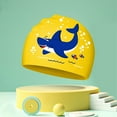 thumbnail image 2 of Swim Cap for Kid 3 4 6 8 14 16, Silicone Waterproof Layer, Cloth Swim Cap for Boy, Girl, Youth, Lightweight and Comfortable, for Pool, Beach,Swimming YE2 One Size, 2 of 3