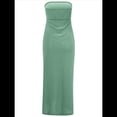 thumbnail image 2 of Vestido de Cintura Alta con Hombros Descubiertos, Verde Frijol, Talla S, 2 of 10