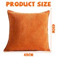 thumbnail image 5 of Paquete de 2 fundas de almohada de 18 x 18 pulgadas, fundas de almohada de chenilla suave para sofá, sala de estar, sofá, fundas teñidas sólidas, 5 of 5