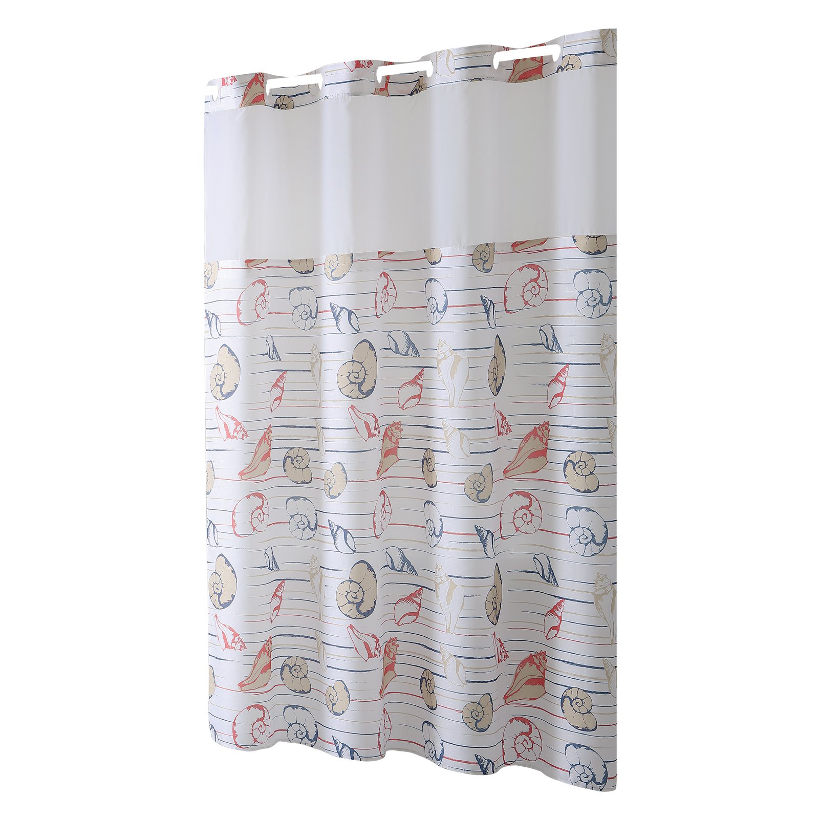 Hookless® Seashell Stripe Print Shower Curtain - Walmart.com - Walmart.com