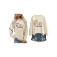 thumbnail image 3 of Women'S Letter Printed Sweater Crew Neck Long Sleeve Pullover Sweaters for Women Apricot Color M, 3 of 5