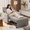 grey-33.8", variant on 51.2" 3-in-1 Convertible Loveseat Sleeper: Pull-Out Futon Sofa Bed with Adjustable Backrest & Side Pocket for Living Room, Office, Apartment - Dark Grey
