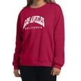 thumbnail image 3 of Ujnder Women's Drop Shoulder Sweatshirts Crew Neck Oversize Pullover Letter Print Tops Casual Outfits for Women Clothes Wine M, 3 of 5