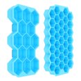 thumbnail image 3 of Molde para cubitos de hielo Molde para cubitos de silicona Rejillas hexagonales Bandeja para cubitos de hielo con tapa, 13 rejillas azules, 37 rejillas azules Noticed HA004190-02, 3 of 7