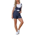 thumbnail image 4 of INSPIRE CHIC Denim Romper for Women's Casual Sleeveless Detachable 2 Piece Set Short Jeans Jumpsuits Blue S, 4 of 5