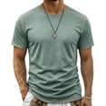 thumbnail image 2 of LEKWK Mens Shirts Short Sleeve Crewneck Casual Athletic Shirts Lightweight Loose Fit Comfy Basic Tees Summer Fashion Workout Daily Wear, 2 of 8