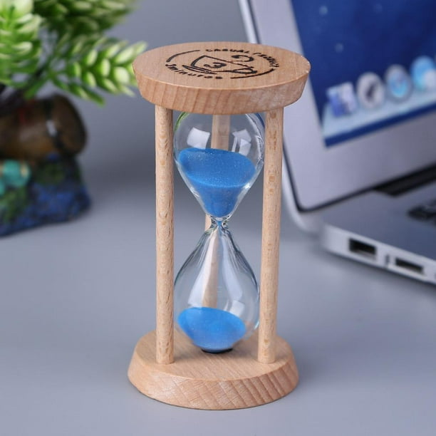 Reloj de arena de madera Reloj de arena de 3 minutos Reloj de arena Reloj de arena para niños Temporizador de cepillo de dientes (Azul) Ehuebsd Libre de BPA