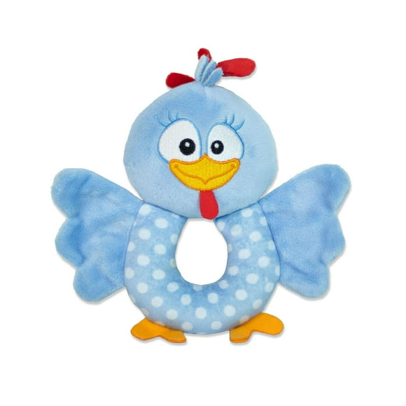 Sonaja y Mordedera SENSORIAL de peluche DIDACTI JUEGOS Gallina Pintadita SONAJA SENSORIAL