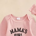 thumbnail image 5 of CAICJ98 Newborn Outfit Girl Long Sleeve Letter Embroidery Romper Ribbed Knit Jumpsuit Baby Girl Coming Home Fall Winter Spring Outfit (Watermelon Red,3-6 Months), 5 of 7