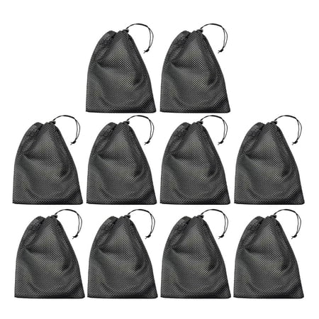 MLINS 10 Pcs Heavy Duty Mesh Bag Beam Storage Bag Travel 19.00X14.50X1.00CM Black
