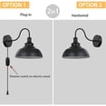 thumbnail image 5 of Black Gooseneck Industrial Wall Sconces E26 Base with Plug in Wall Lamp Dimmer Switch Vintage Style Wall Light Fixture for Farmhouse Bedroom Bedside Nightstand Headboard Porch Garage of 2 Set Packs, 5 of 6